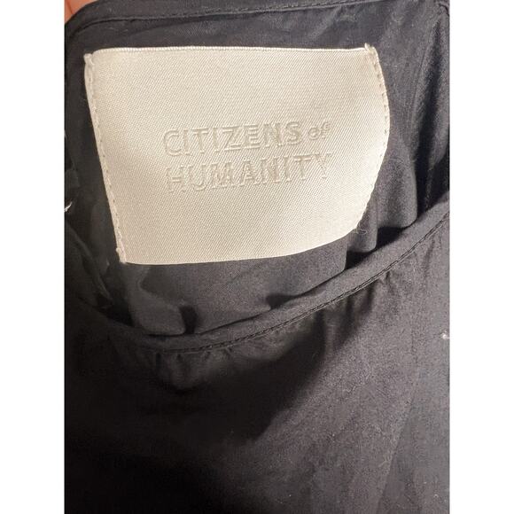 Citizens of Humanity Ari Midi Dress Size XS in Black Cotton Drop Waist Loose - Picture 9 of 10
